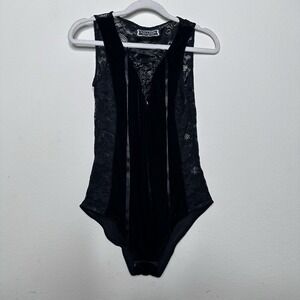 Killstar Womens Black Lace Bodysuit Saya Lace Delic Gothic Sz Small